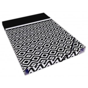 Pochette rabat dos 25mm Noir & Blanc