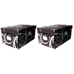 Lot 2 boites de rangement carton 55x34x26 cm Lot 2 boites de rangement carton 55x34x26 cm