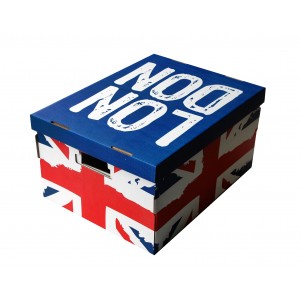 Lot 2 boites de rangement carton 40x31x21cm Union Jack Lot 2 boites de rangement carton 40x31x21cm Union Jack