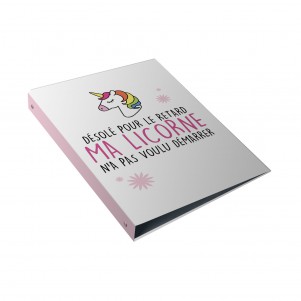 Classeur à anneaux Licorne Classeur à anneaux Licorne