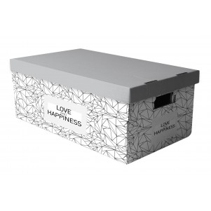 Lot 2 boites de rangement carton Love and Happiness Lot 2 boites de rangement carton Love and Happiness