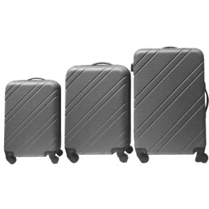 Lot de 3 valises ABS 50/60/70cm "Aventure" noir Lot de 3 valises ABS 50/60/70cm "Aventure" noir